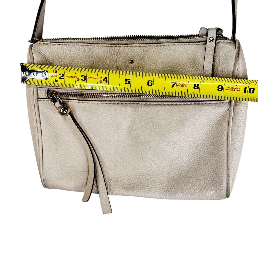 Kate Spade Pebbled Leather Crossbody Bag Beige Sand Cobble Hill Ellen Zip Pocket - Picture 15 of 16